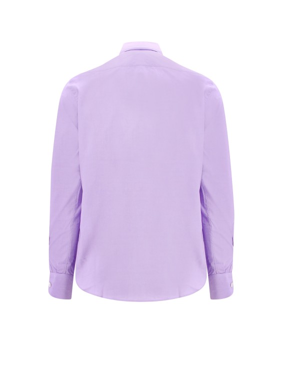 Shop Pt Torino Purple Cotton Shirt With Rouches