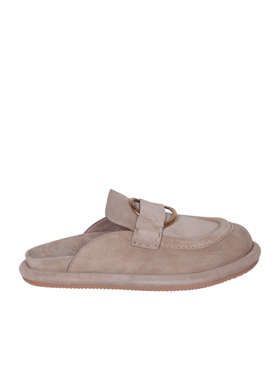 Shop Moncler Suede Leather Mules In Pink