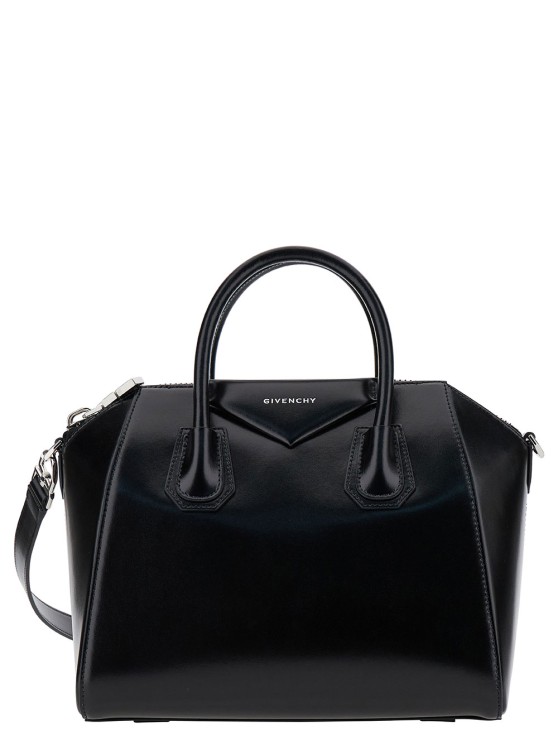 Givenchy Small Antigona' Black Crossbody Bag With Debossed Logo In Smooth Leather