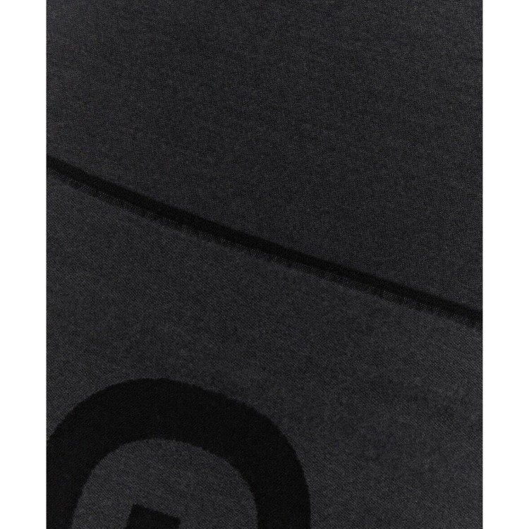Shop Givenchy Wool Logo Scarf In Black