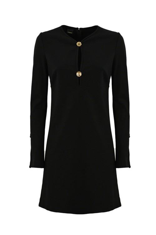 Shop Pinko Black Long-sleeved Mini Dress
