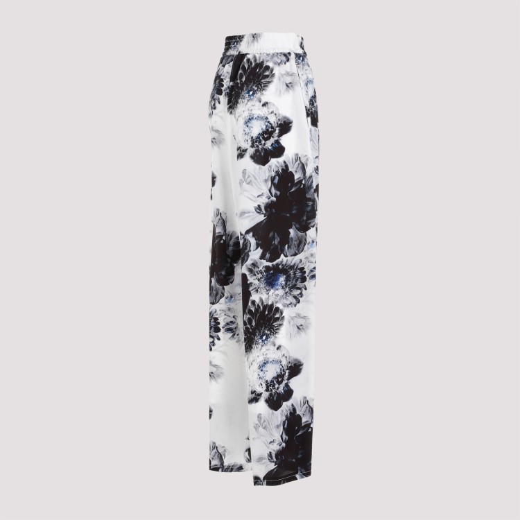Alexander Mcqueen Floral Silk Pajama Pants In Multicolor
