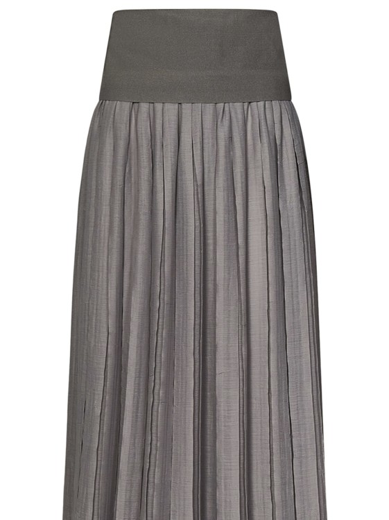Shop Malo Long High-waisted Skirt In Grey