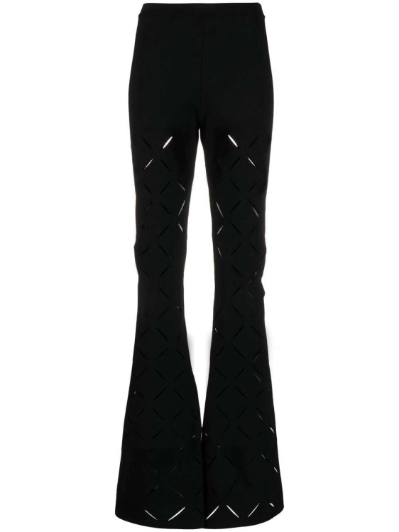Versace Cut-out Flared Trousers In Black
