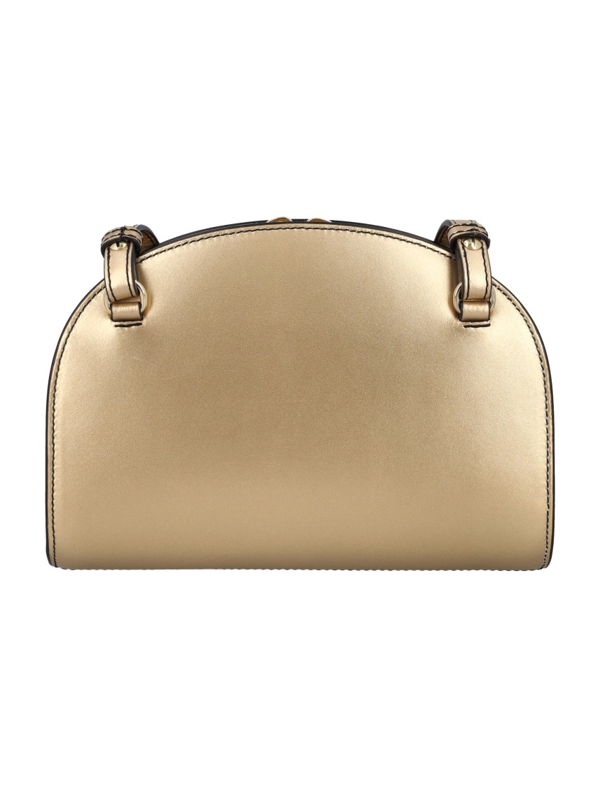 Demi Lune Leather Shoulder Bag in Gold - A P C