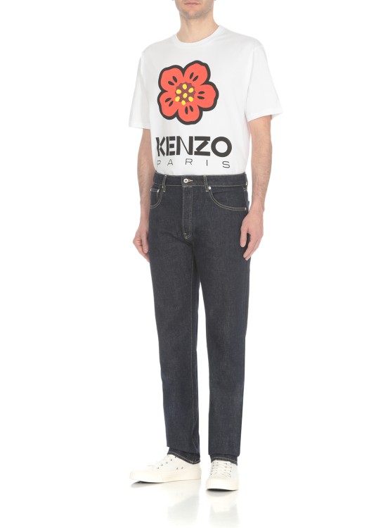 Shop Kenzo Blue Cotton Jeans In Black