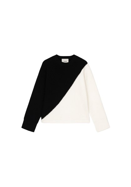 Shop Aeron Sonique - Two-tone Sweater In Black