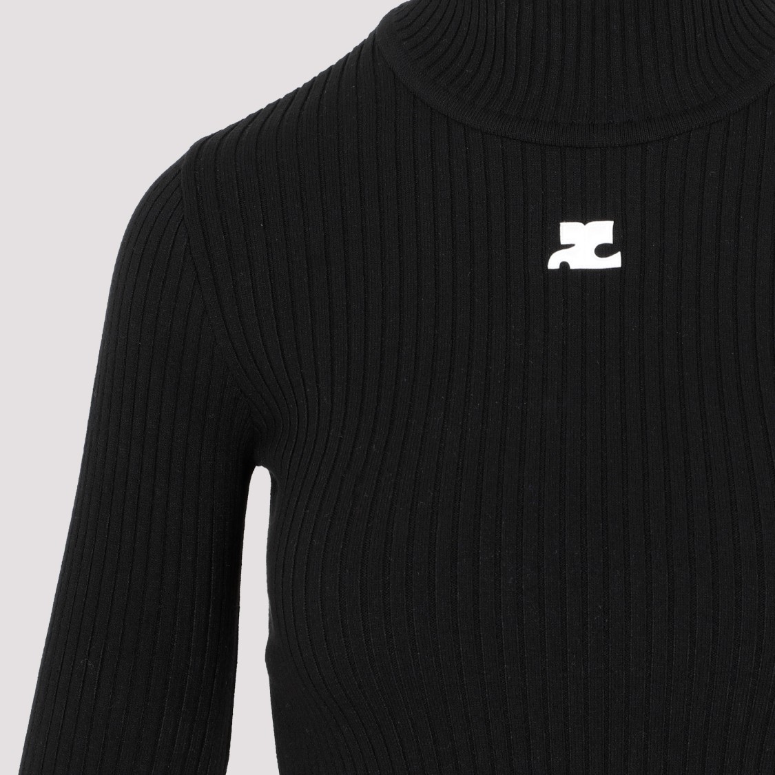 Courrèges Reedition Turtleneck Pullover In Black