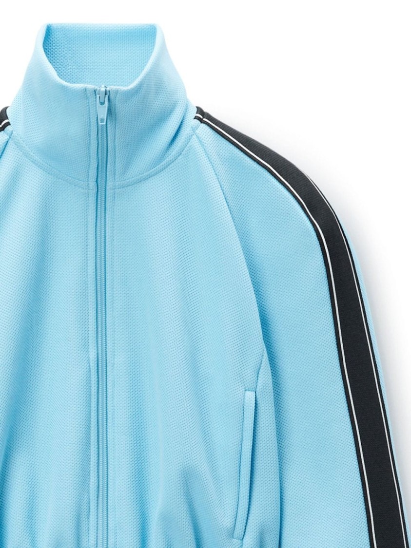 Alexander Wang Cropped Track Jacket With Logo Tape In Blue