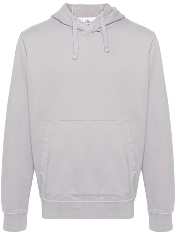 Stone Island Jersey Cotton Hoodie In Grey