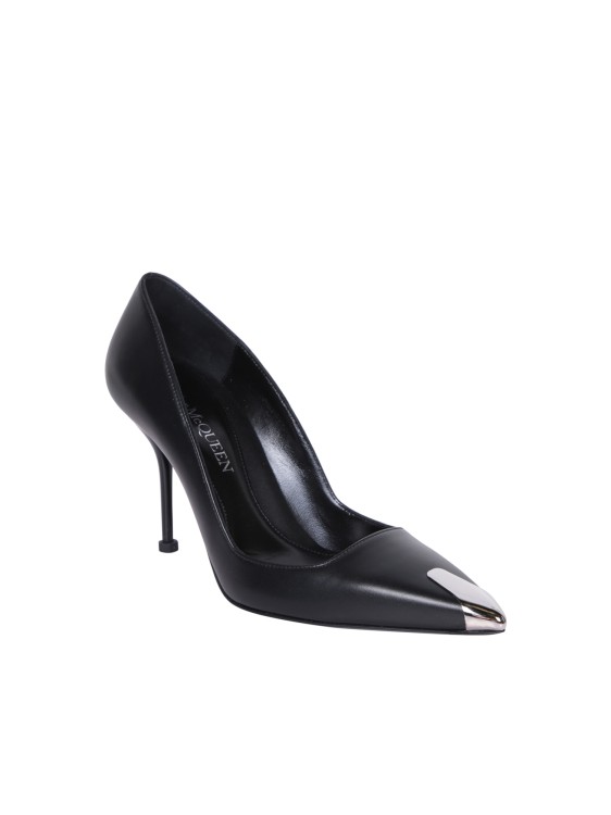 Alexander Mcqueen Black Leather Pumps In Black