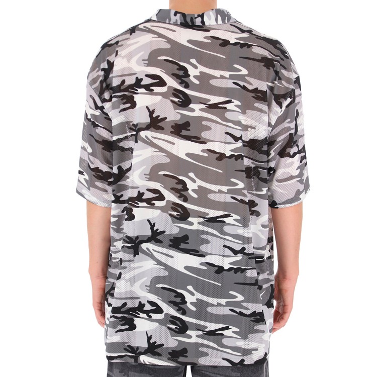Shop Balenciaga Camouflage Print Shirt In Grey