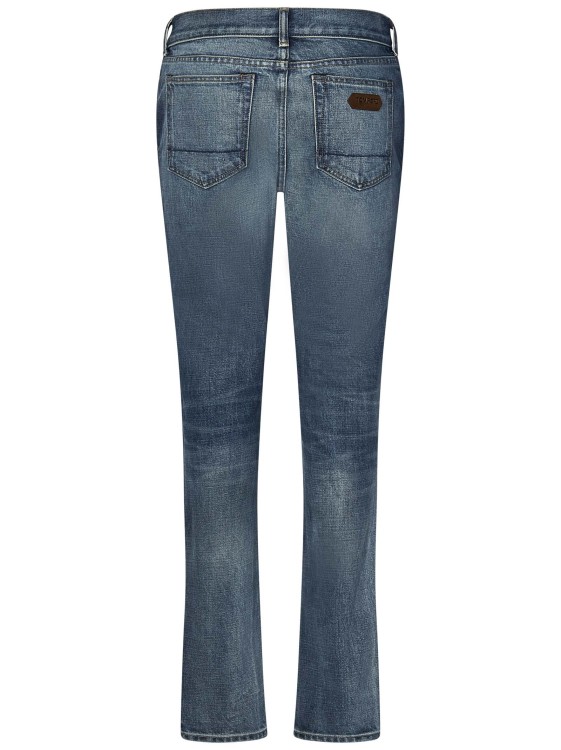 Shop Tom Ford Stonewashed Cotton Denim Jeans In Blue