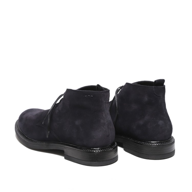 Alexander Hotto Deep Blue Suede Ankle Boot In Blue
