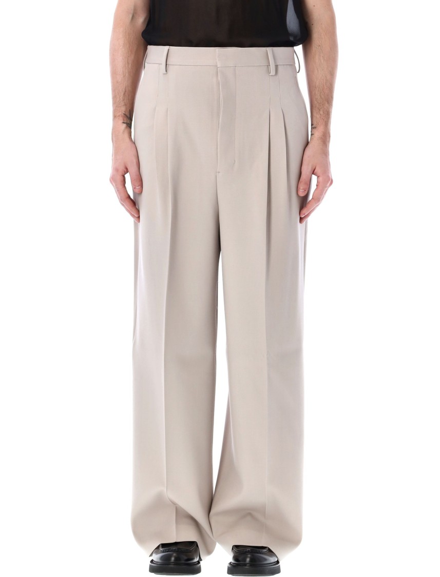 Shop Ami Alexandre Mattiussi Ami High Waist Large Trousers In Pink