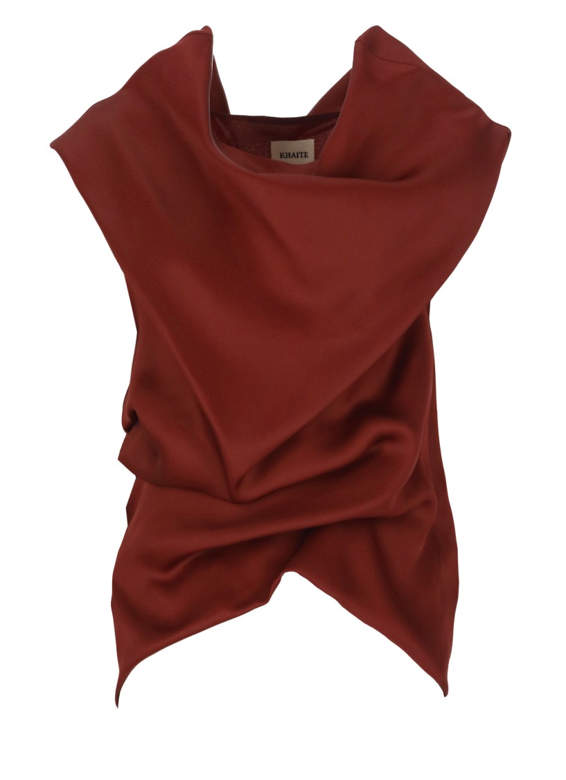 Shop Khaite Silk Top In Red