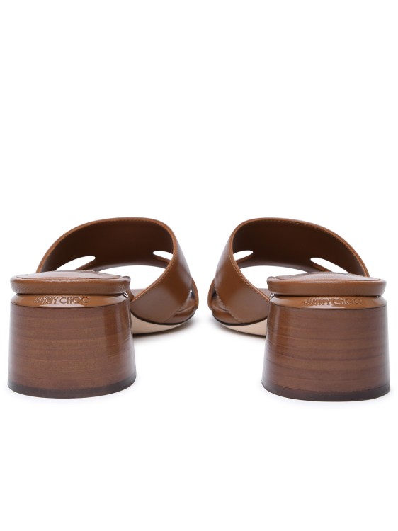 Shop Jimmy Choo Ellison Mule 45' Brown Leather Sandals