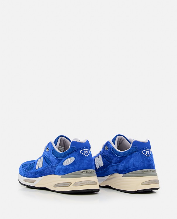 Shop New Balance 991 Sneakers Made In Uk In Blue