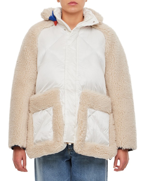 Shop Sacai Faux Shearing Blouson Jacket In Neutrals