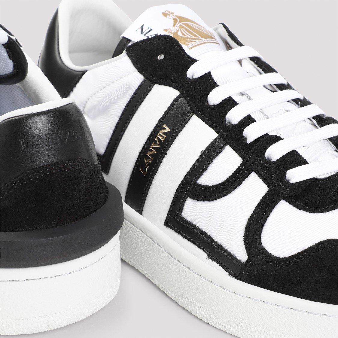 Shop Lanvin Clay Sneakers With Nylon In Black