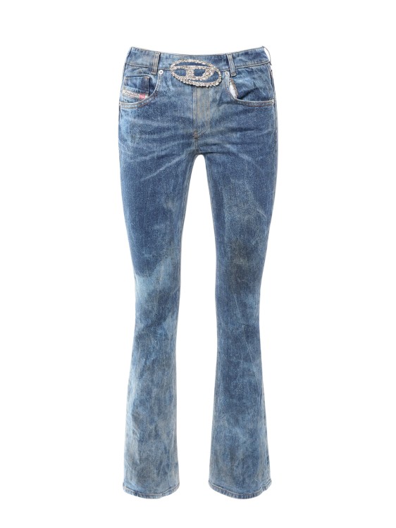Shop Diesel Cotton Jeans With Frontal Oval-d Logo In Blue