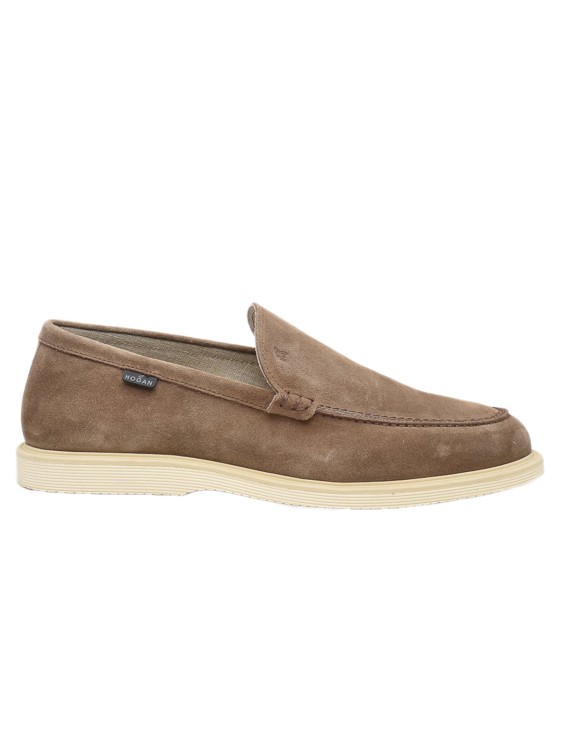 HOGAN H616 MOCCASIN IN BROWN SUEDE LEATHER