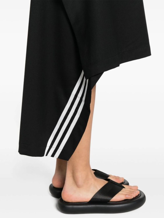 Shop Y-3 Black Asymmetric Stripes Midi Skirt