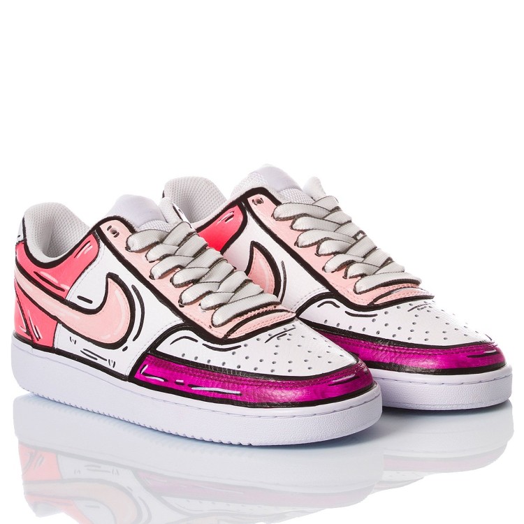 Shop Nike Air Force Pink In White