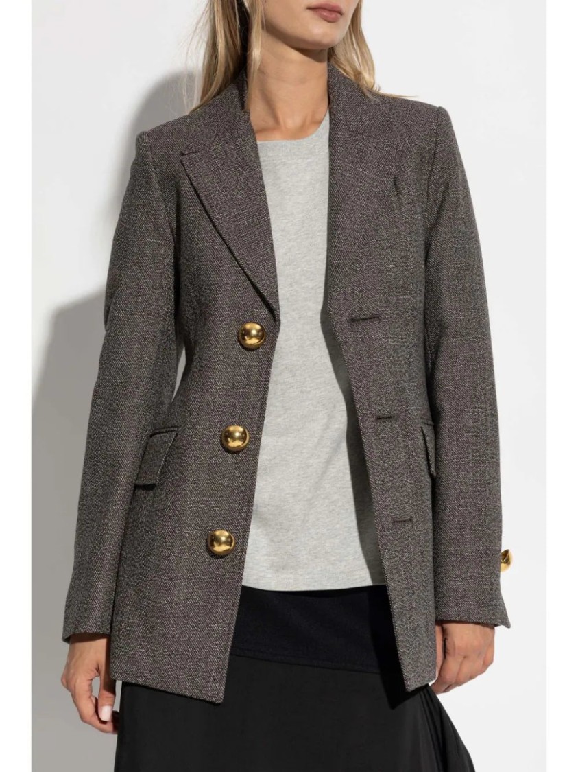 Ami Alexandre Mattiussi Ami Paris Single Breasted Fitted Jacket In Brown
