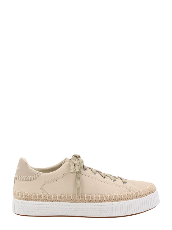 Shop Chloé Leather Sneakers With Rope Profile In Neutrals