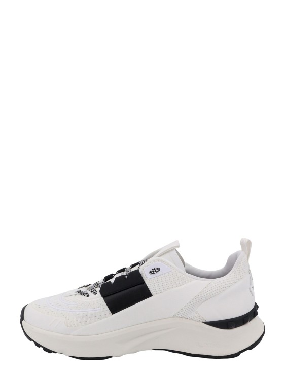 Shop Valentino Low Top Mesh And Rubber Fabric Sneakers In White