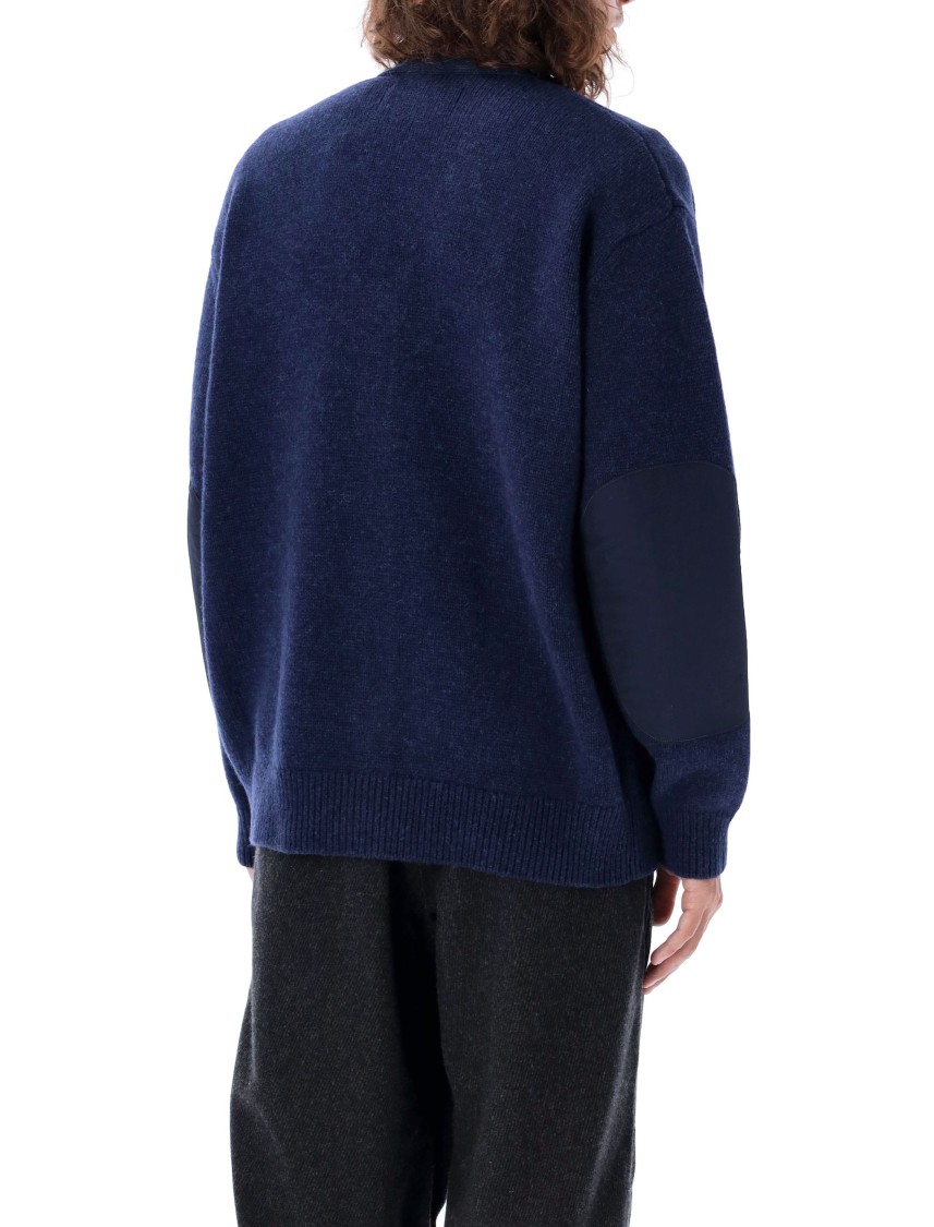 And Wander Logo-embroidered Cardigan In Black