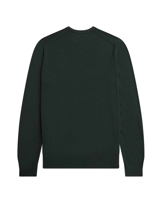 Shop Fred Perry Green Wool And Cotton Sweater