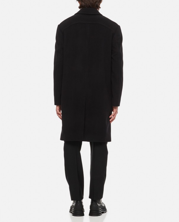 Shop Alexander Mcqueen Wool Overcoat In Black