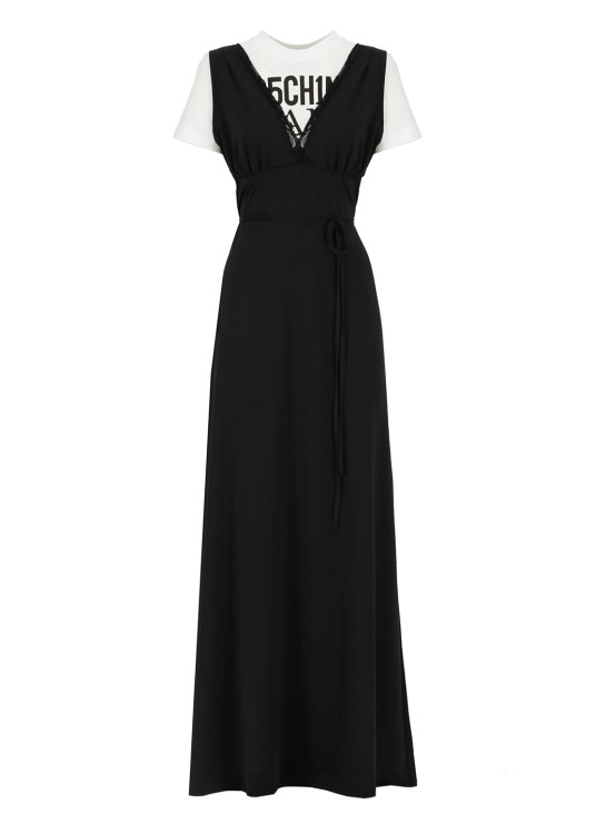 Shop Moschino Cotton Blend Dress In Black