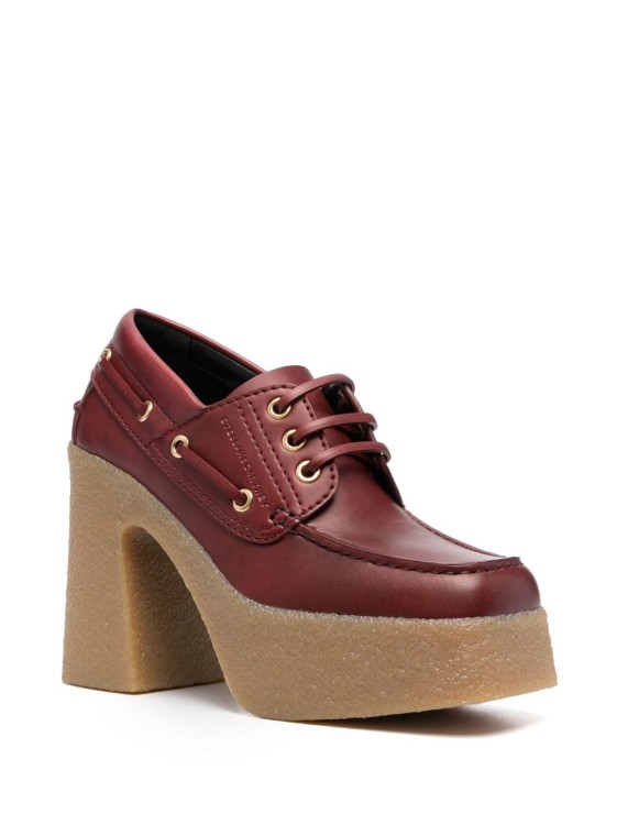 Shop Stella Mccartney Red Platform Loafer Heeled Shoes In Neutrals