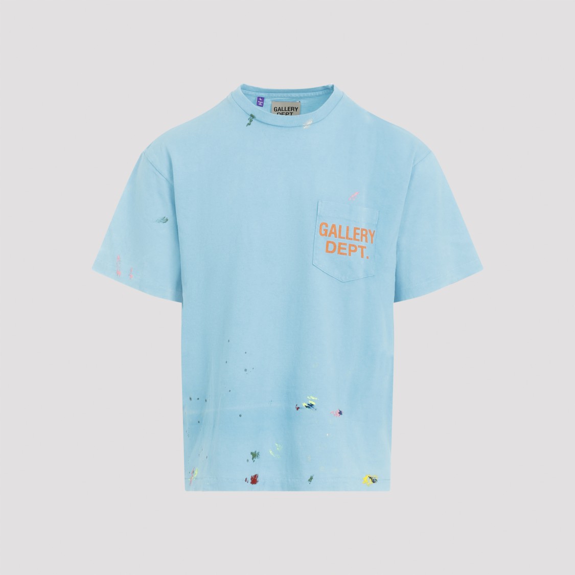 Shop Gallery Dept. Light Blue Cotton Vintage Logo Painted Tee