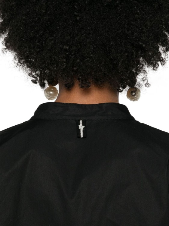 Lorena Antoniazzi Gathered Poplin Blouse In Black