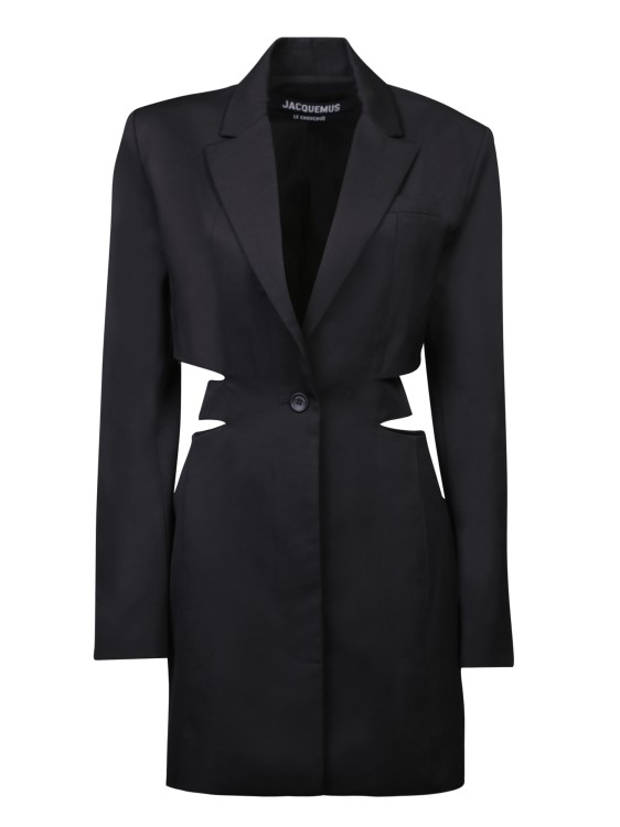 Jacquemus 'la Robe Bari' Black Single-breasted Jacket With Cut-out In Black