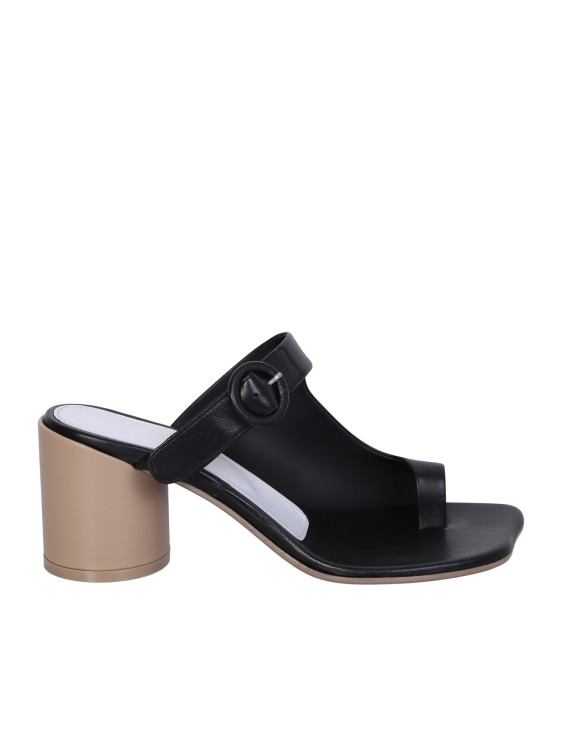 Shop Mm6 Maison Margiela Black Leather Sandals