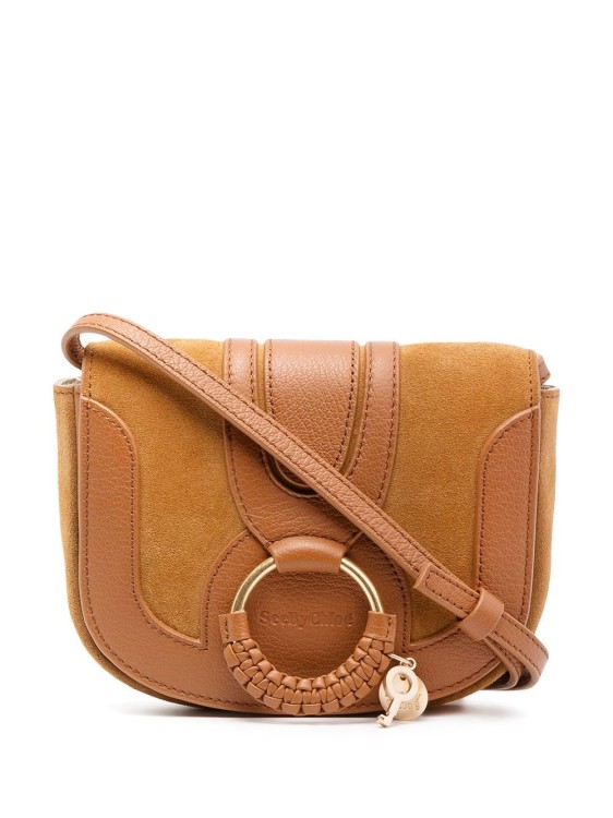 SEE BY CHLOÉ CAMEL-BROWN COTTON/LEATHER HANA LEATHER CROSS BODY BAG