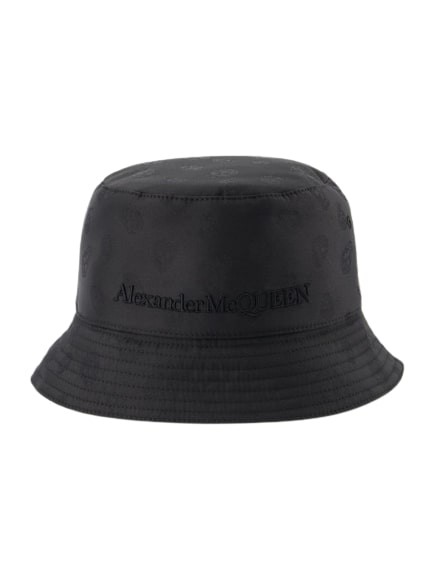 Shop Alexander Mcqueen Skull Jacquard Hat  - Black - Cotton