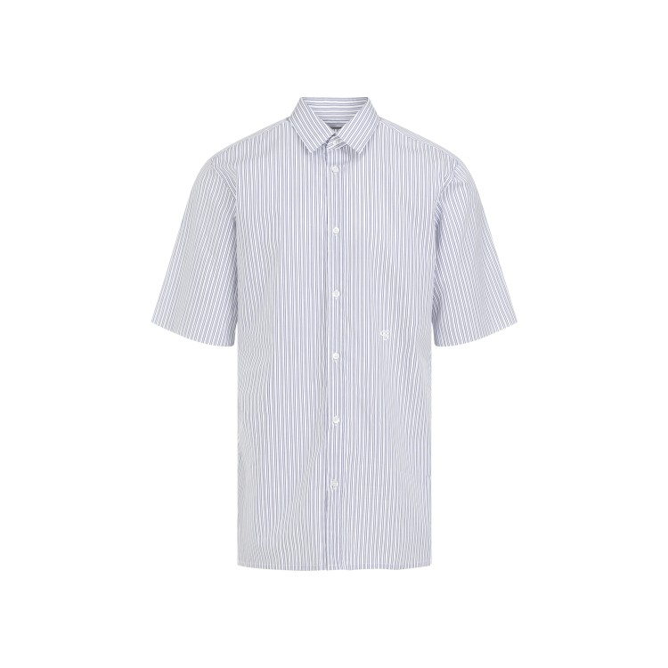 Shop Maison Margiela Ss White Cotton Shirt In Blue