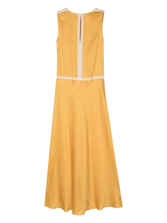 Shop Lorena Antoniazzi Yellow Crepe Midi Dress