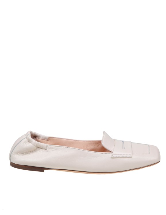 Shop Agl Attilio Giusti Leombruni Rina Loafers In Chalk Color Leather In White