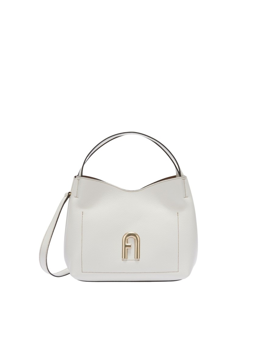 Shop Furla Primula S Hobo In Leather Color White