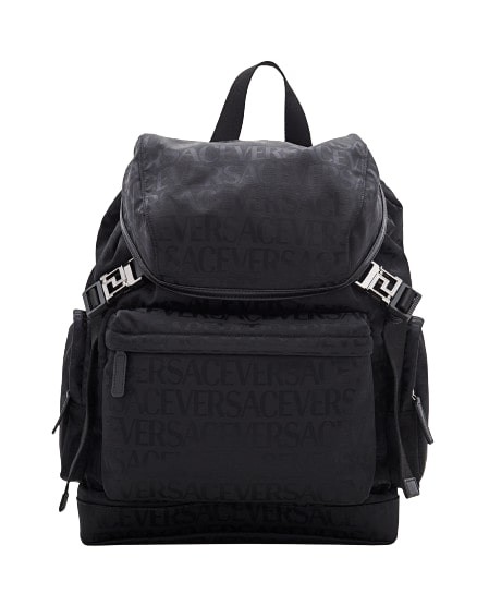Shop Versace Nylon Backpack In Black