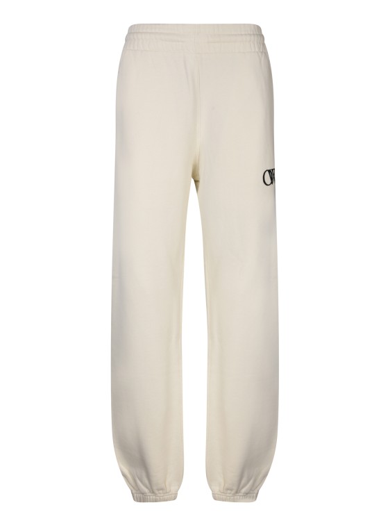 Off-white Logo Cream Jogger Pants In Neutrals