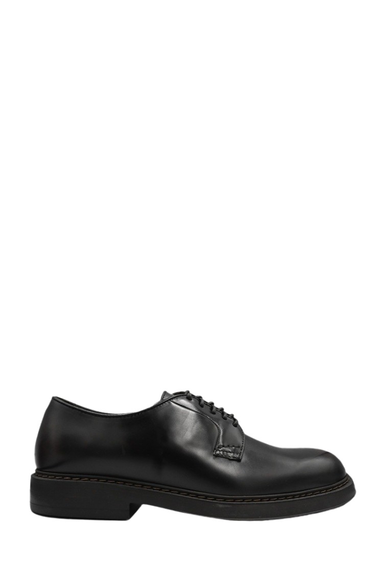 Doucal's Almond-toe Leather Derby Shoes In Black