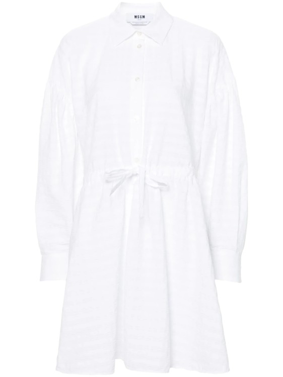 Shop Msgm White Mini Dress